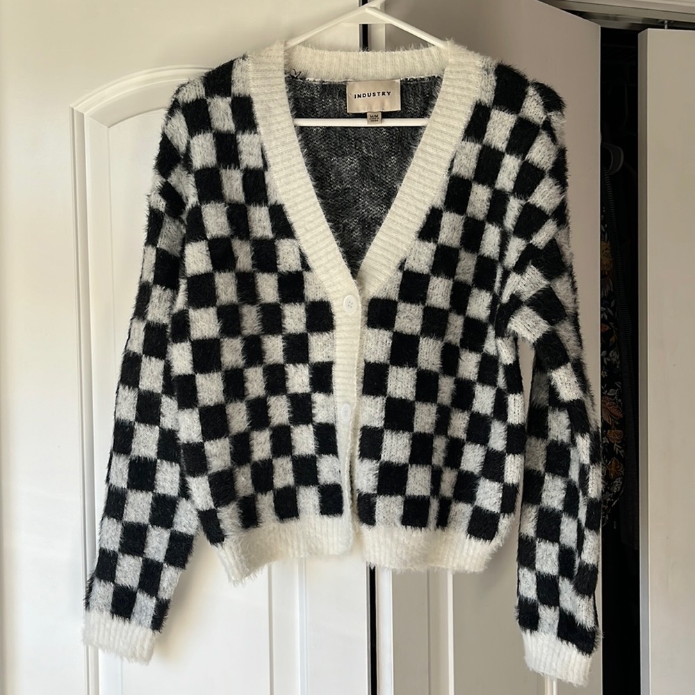 Checkered cardigan